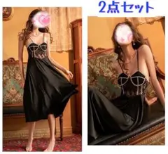セクシー コスプレ 可愛い ランジェリー ベビードール Lサイズ ブラック 黒