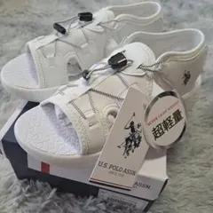 新品　U.S.POLO ASSN　超軽量　幅広スポーツサンダル　白　LL