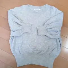 OLIVEdesOLIVEニットシャツ半袖グレーハート柄FREEESIZE