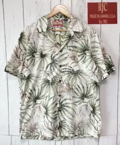 Hawaii製 USA RJC アロハシャツ パームツリー柄　Mサイズ