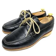 BURBERRY革靴 24cm Uチップ モカシン レースアップ ブラック