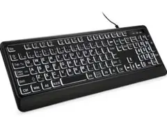 大きめの文字のバックライト付きキーボード　ブラック
