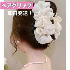 ストーン　ヘアクリップ 大きめ バレッタ 髪飾り パーティー チュール 韓国
