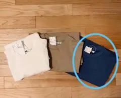 UNIQLO U エアリズムコットンオーバーサイズTシャツ 5分袖 ブルー