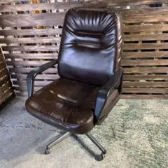 J471" 現状品 レザー オフィスチェアー ブラウン