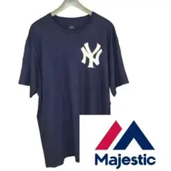 新品 MLBマジェスティック 半袖 Tシャツニューヨークヤンキースクルーネック