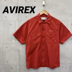 AVIREX アビレックス ワークシャツ 半袖 メンズ M コーラルレッド