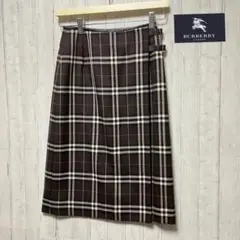 【美品】BURBERRY LONDONチェック ラップ　スカート 38 ブラウン