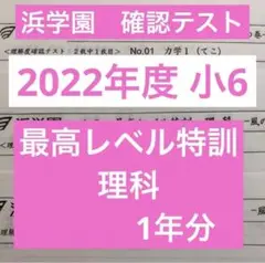 浜学園小6最新版2022年度 最高レベル特訓理科 1年分
