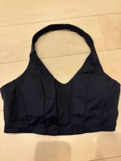 MINOMOMO ハイネック クロップトップ 黒