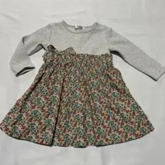 【美品】べべ　花柄切り替えワンピース 90㎝
