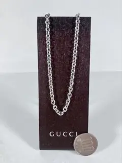 【超美品】GUCCI オーバル チェーン ネックレス 男女兼用 シルバー925
