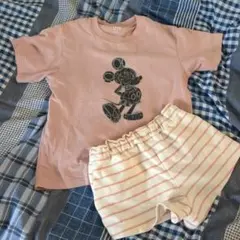 UNIQLO ミッキーマウス TシャツとZARAショートパンツセット