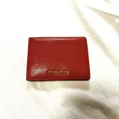 MIUMIU ミュウミュウ 二つ折り財布 ミニ財布 レッド