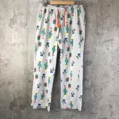 Y5465古着　柄パンツ　パジャマパンツ　グレー　90s Y2K