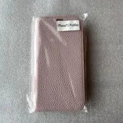 手帳型PUレザー　iPhoneケース　ピンク　iPhone15Promax