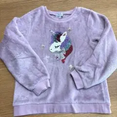anyFAM ユニコーンミラクルスパンコール トレーナー ピンク 120