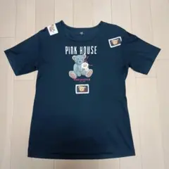 ピンクハウス　Tシャツブラックベアープリント　PINKHOUSEシングルステッチ