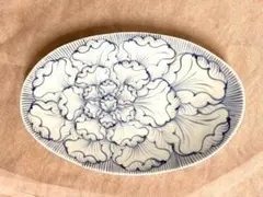 有田焼　そうた窯　惣太窯　染付花弁紋　楕円皿　オーバル皿 食器 和食器 染付
