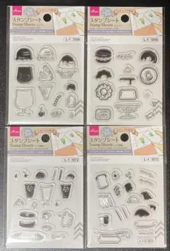 ダイソー スタンプの世界 スタンプシート 4種
