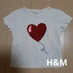 H&M ハート刺繍 Tシャツ EUR 110/116