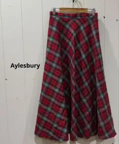 Aylesbury アリスバーリー チェック レトロ ロングフレアスカート 裏付