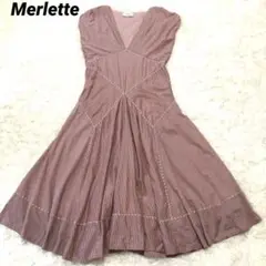 美品　マーレット Merlette インド綿マキシワンピース　ステッチ刺繍