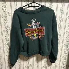 Looney Tunes スウェット トップス ダークグリーン