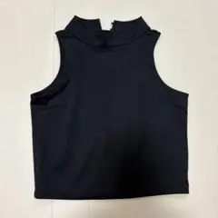 ノースリーブハイネックトップス ブラック