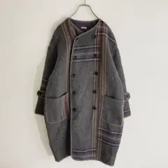 KAPITAL キャピタル ウール二重織 BIG チェック 女の子 パフ コート