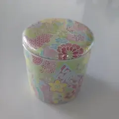 花柄陶器蓋付き容器