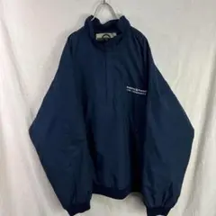 USA古着 ハーフジップ ナイロンジャケット ネイビー