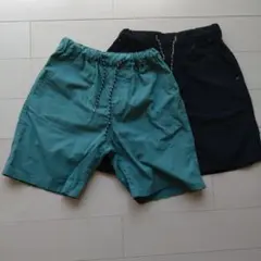 キッズ 半ズボン 緑色と黒色 2色セット　グローバルワーク
