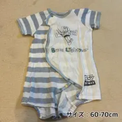 ボーダー 60 70 ロンパース 新生児 トイザらス トイストーリ ベビー 半袖