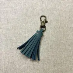 ハンドメイド＊本革タッセル、緑青