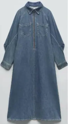 美品　ZARA デニムロングワンピース