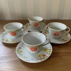 未使用 1950年代 昭和レトロ ポップ ビンテージ ナルミ カップ&ソーサー