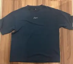 ブルー 半袖Tシャツ 刺繍ロゴ　LACOLE