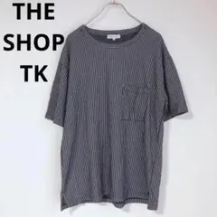 ザショップティーケー　Tシャツ　ポケット　綿混　きれいめカジュアル　ネイビー　M
