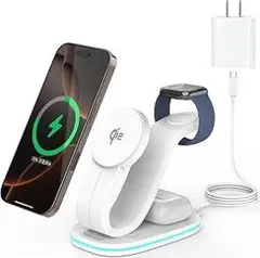 【2025新登場】Qi2認証ワイヤレス充電器 3 in 1 Mag-Safe式