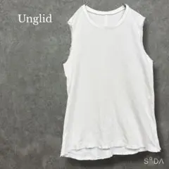♡アングリッド Unglid【F】カットオフリブタンクトップ 綿100％ 無地