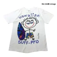 90s USA製 vintage Tシャツ プリント 袖シングルステッチ 白 M