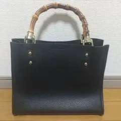 BEAUTY & YOUTH アローズ　黒　バンブー　bag フェイクレザー