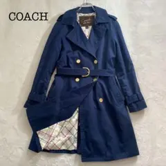 COACH コーチ　トレンチコート　スプリングコート　ベルト　金ボタン