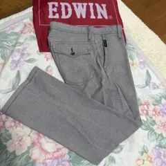 美品W76-78cmEDWIN k5512春夏グレンチェック4Pストレッチパンツ