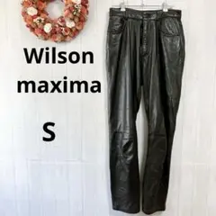 マキシマ　ウィルソンズ　　レザーパンツ　ブラック　S　本革　サイズ4　古着
