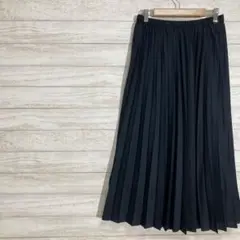 【 UNIQLO 】ユニクロ プリーツロングスカート M 紺 ネイビー