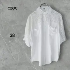 OZOC オゾック 半袖 シャツ ブラウス ホワイト レース 38