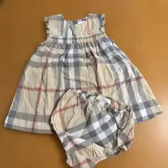 チェック柄ワンピースとおむつカバーセット