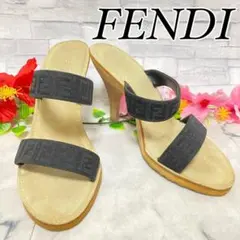 【良品✩激安】FENDI フェンディ サンダル FFロゴ ヒール